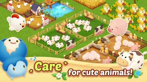 Ranch buildings and crops